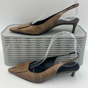 Escada Heeled Slingback Mules Brown Size 35.5 ( 5.5 US). excellent condition!